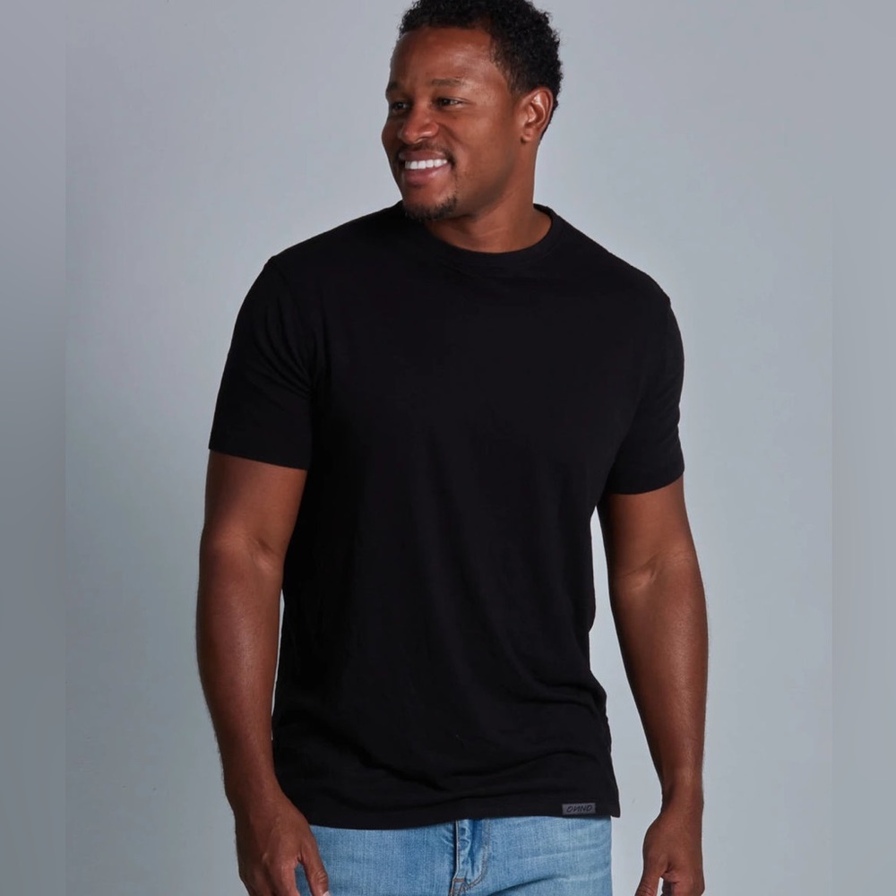 ONNO Men’s Bamboo black plain T-Shirt XL summer casual quiet luxury